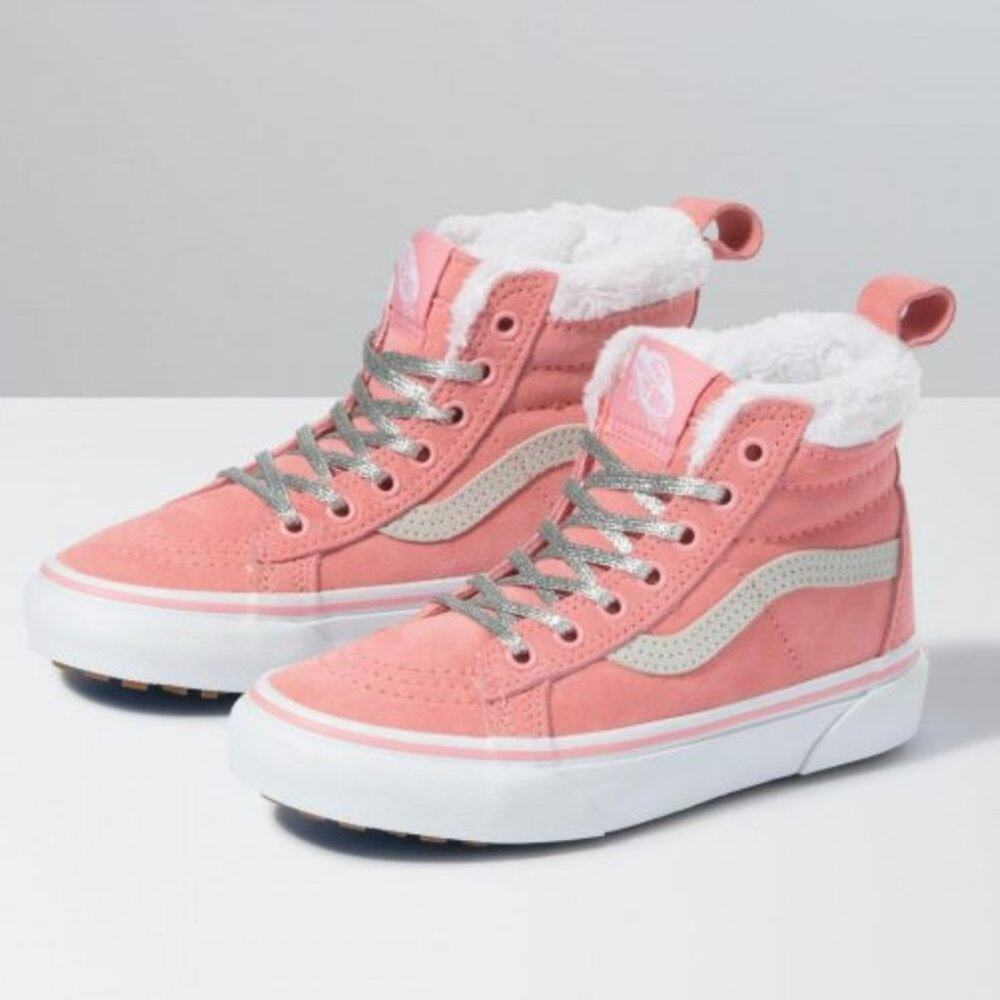 NEW Vans Kids Sk8 Hi MTE Flamingo Pink/Holographic Shoe Size 10.5K